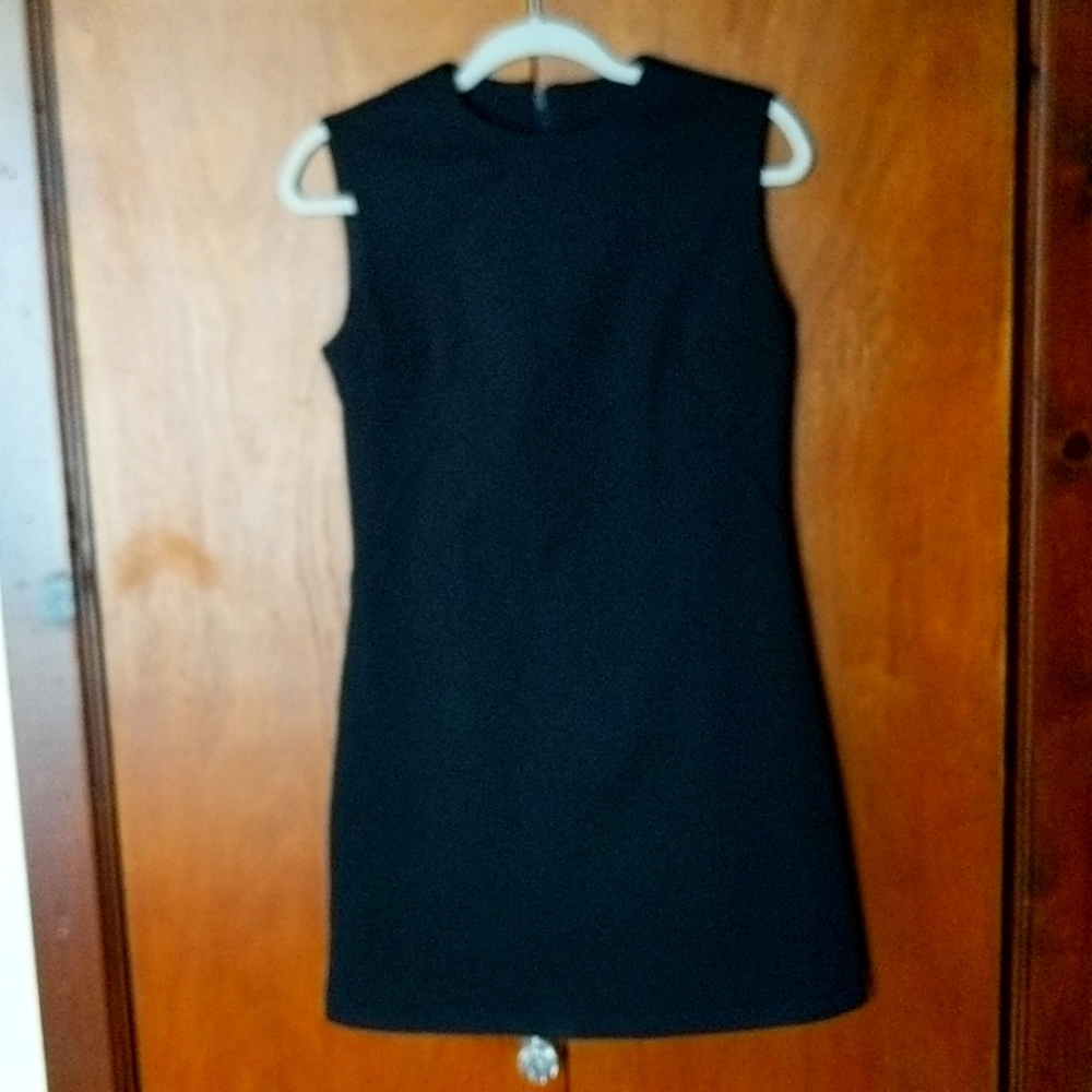Vintage 60s 70s little black shift dress
